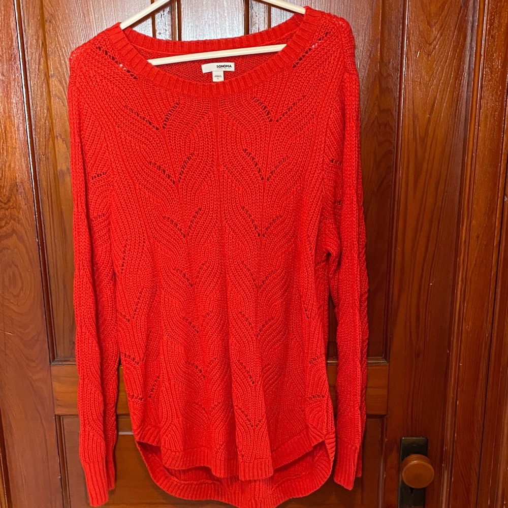 Sonoma Vibrant Red Knit Sweater